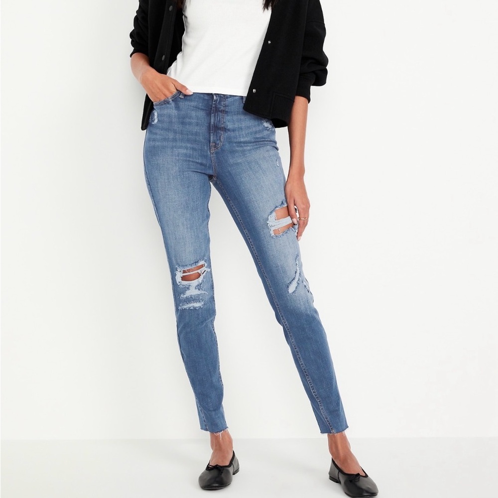 Old Navy Distressed Blue Skinny Jeans